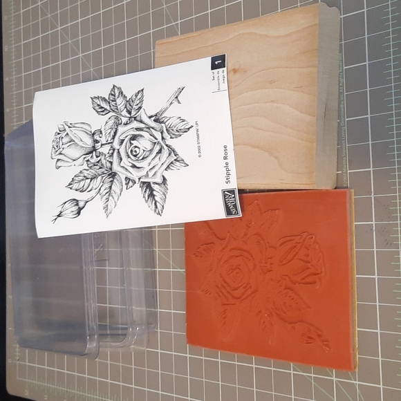 Stipple Rose new condition Stampin up rubber stamp from 2002! - Picture 2 of 3
